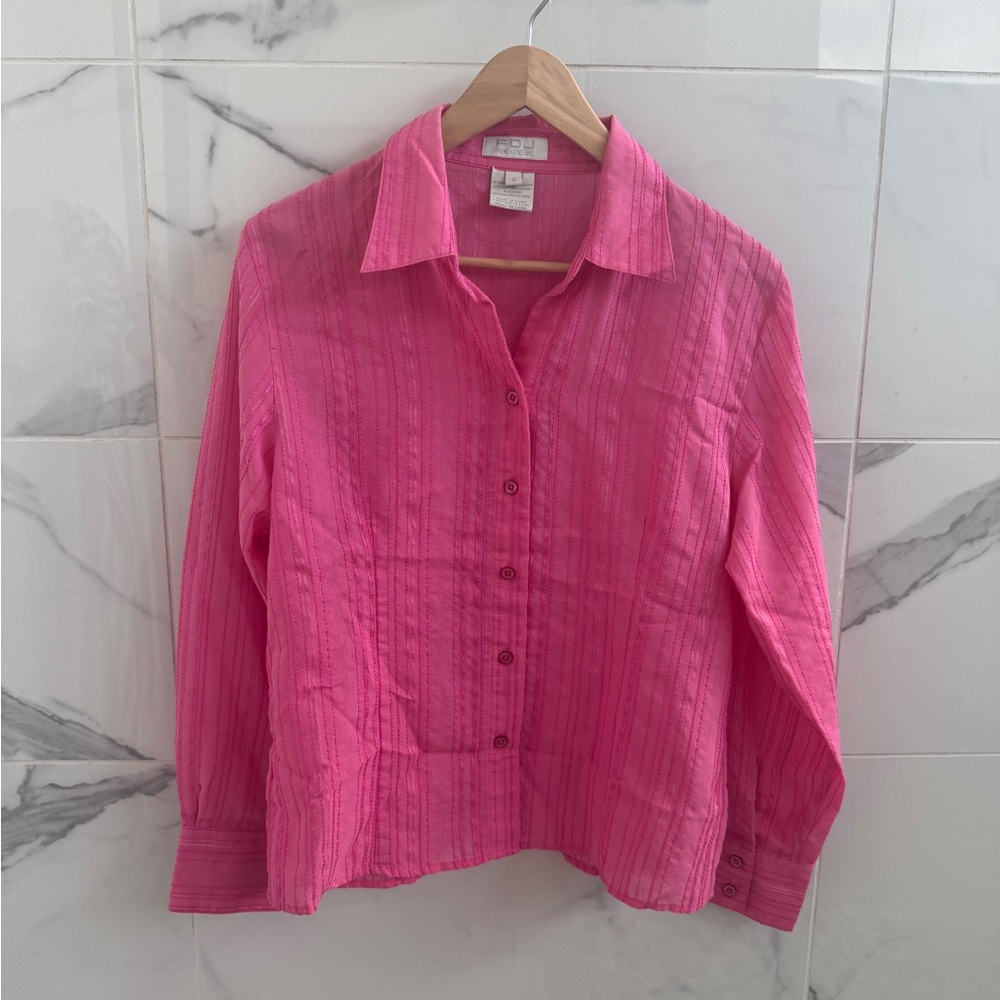 🫧 BOGO -Vintage French Dressing FDJ pink detailed button up - size 6